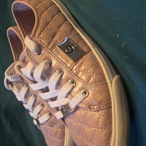 G by Guess Pink Quilted Low-Top Sneakers